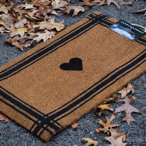 Black Heart Coir Doormat